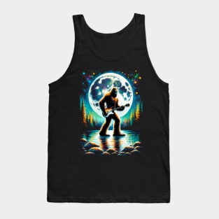 Guitar Sasquatch Bigfoot Rock Music Band Novelty Funny Sasquatch Tank Top